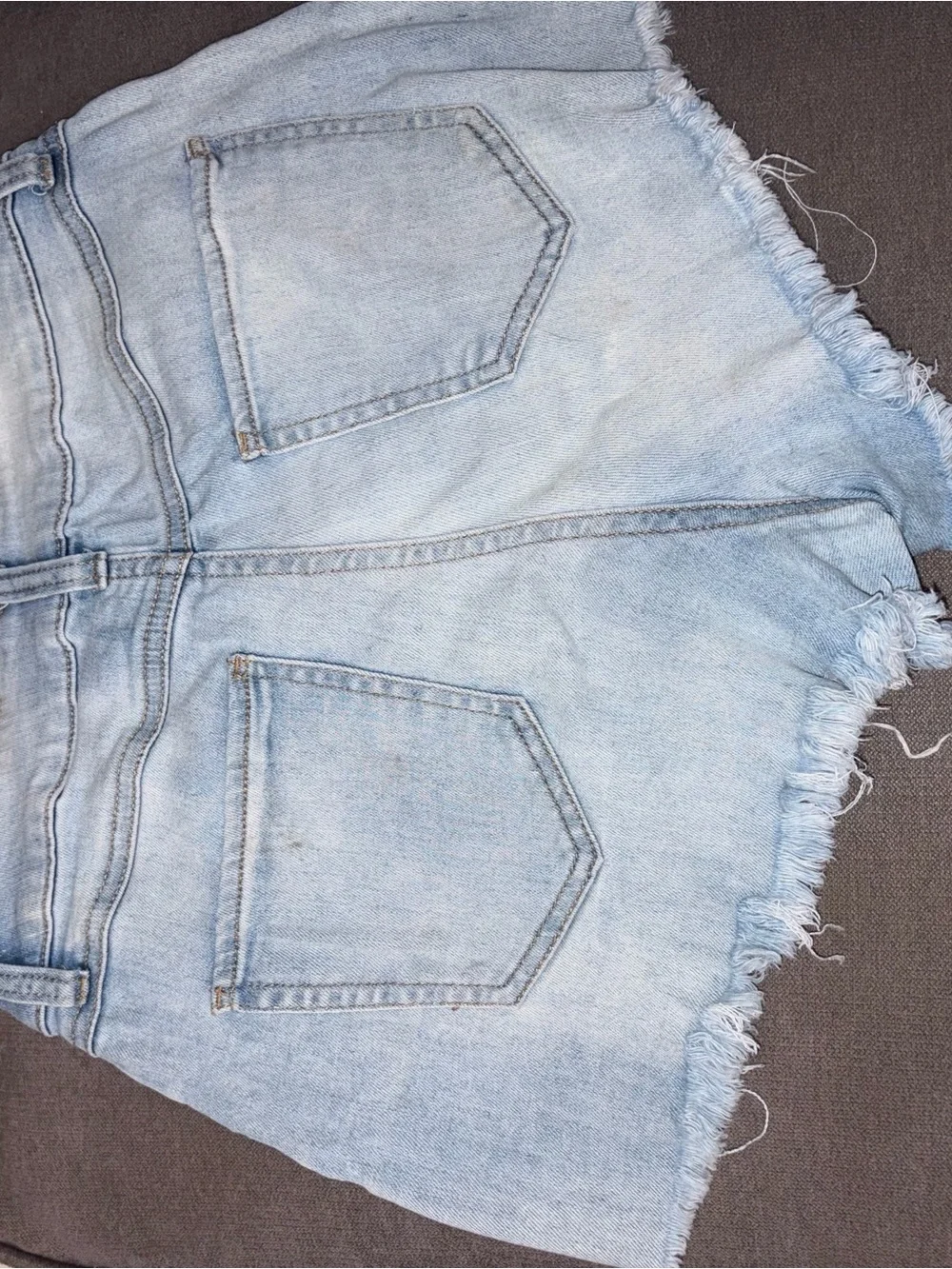 Rewash Light Blue Frayed Denim Shorts